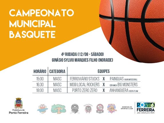 Campeonato Municipal de Basquete tem quarta rodada no sábado três