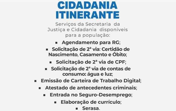 Projeto Cidadania Itinerante Oferece Serviços Gratuitos Em Porto ...